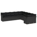 Havesofa Sæt med pude 13 pcs Sort polyrattan