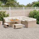 Havesofa Sæt med pude 13 pcs Beige og creme polyrattan