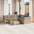 Havesofa Sæt med pude 13 pcs Beige og lys grå polyrattan