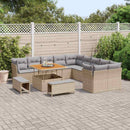 Havesofa Sæt med pude 13 pcs Beige og lys grå polyrattan