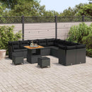 Havesofa Sæt med pude 13 pcs Sort polyrattan