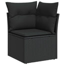 Havesofa Sæt med pude 13 pcs Sort polyrattan