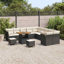 Havesofa Sæt med pude 13 pcs Sort og Cream polyrattan