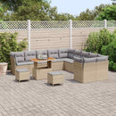 Havesofa Sæt med pude 13 pcs Beige og lys grå polyrattan