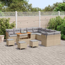 Havesofa Sæt med pude 14 pcs Beige og lys grå polyrattan