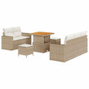 Havesofa Sæt med pude 8 pcs Beige og creme polyrattan