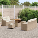 Havesofa Sæt med pude 8 pcs Beige og creme polyrattan