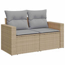 Havesofa Sæt med pude med opbevaring 9 pcs beige og lysegrå