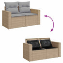 Havesofa Sæt med pude med opbevaring 10 pcs beige og lysegrå