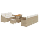Havesofa Sæt med pude 10 pcs beige og cremefarvet