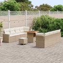 Havesofa Sæt med pude 12 pcs Beige og creme polyrattan