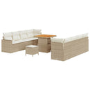 Havesofa Sæt med pude 12 pcs Beige og creme polyrattan