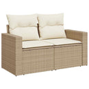 Havesofa Sæt med pude 12 pcs Beige og creme polyrattan