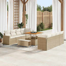 Havesofa Sæt med pude 12 pcs Beige og creme polyrattan