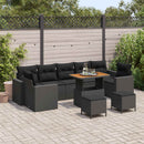 Havesofa Sæt med pude 13 pcs Sort polyrattan