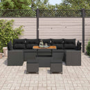 Havesofa Sæt med pude 13 pcs Sort polyrattan
