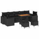 Havesofa Sæt med pude 13 pcs Sort polyrattan