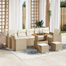 Havesofa Sæt med pude 13 pcs Sort og Cream polyrattan