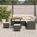 Havesofa Sæt med pude 9 pcs Sort og Cream polyrattan