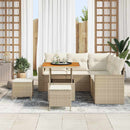 Havesofa Sæt med pude 9 pcs Beige og creme polyrattan