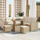 Havesofa Sæt med pude 9 pcs Beige og creme polyrattan