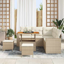Havesofa Sæt med pude 9 pcs Beige og creme polyrattan