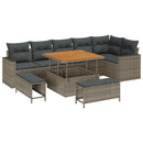 Havesofa Sæt med pude 11 pcs Grå polyrattan