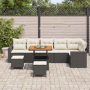 Havesofa Sæt med pude 11 pcs Sort og Cream polyrattan