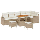 Havesofa Sæt med pude 11 pcs Beige og creme polyrattan