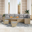 Havesofa Sæt med pude 11 pcs Beige og lys grå polyrattan