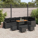 Havesofa Sæt med pude 12 pcs Sort polyrattan
