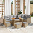 Havesofa Sæt med pude 12 pcs Beige og lys grå polyrattan