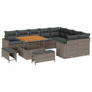 Havesofa Sæt med pude 13 pcs Grå polyrattan