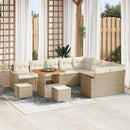 Havesofa Sæt med pude 13 pcs Beige og creme polyrattan