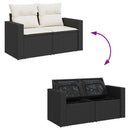 Havesofa Sæt med pude 13 pcs Sort og Cream polyrattan