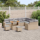 Havesofa Sæt med pude 13 pcs Beige og lys grå polyrattan