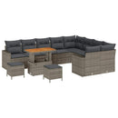 Havesofa Sæt med pude 13 pcs Grå polyrattan