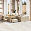 Havesofa Sæt med pude 17 pcs Beige og creme polyrattan