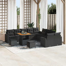 Havesofa Sæt med pude 17 pcs Sort polyrattan