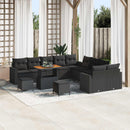 Havesofa Sæt med pude 17 pcs Sort polyrattan