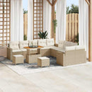 Havesofa Sæt med pude 17 pcs Beige og creme polyrattan