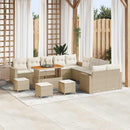 Havesofa Sæt med pude 18 pcs Beige og creme polyrattan