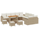 Havesofa Sæt med pude 18 pcs Beige og creme polyrattan