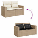 Havesofa Sæt med pude 18 pcs Beige og creme polyrattan