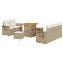 Havesofa Sæt med pude 10 pcs Beige og creme polyrattan