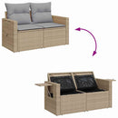 Havesofa Sæt med pude med opbevaring 10 pcs beige og lysegrå