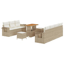 Havesofa Sæt med pude 10 pcs beige og cremefarvet
