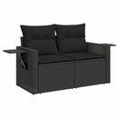 Havesofa Sæt med pude 11 pcs Sort polyrattan
