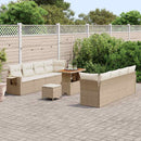 Havesofa Sæt med pude 11 pcs Beige og creme polyrattan