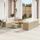 Havesofa Sæt med pude 11 pcs Beige og creme polyrattan